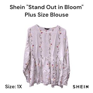 Shein Plus Floral Peplum Blouse